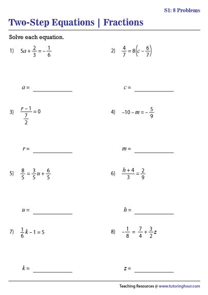 step equations fractions  decimals answer key tessshebaylo