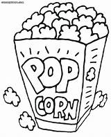 Popcorn Coloring Pages Printable Box Pop Drawing Corn Snack Color Kids Kernel Colouring Food Easy Healthiest Sheet Teckningar Fylla Colored sketch template