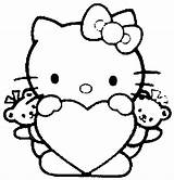 Kitty Hello Coloring Pages Emo Printable Big sketch template