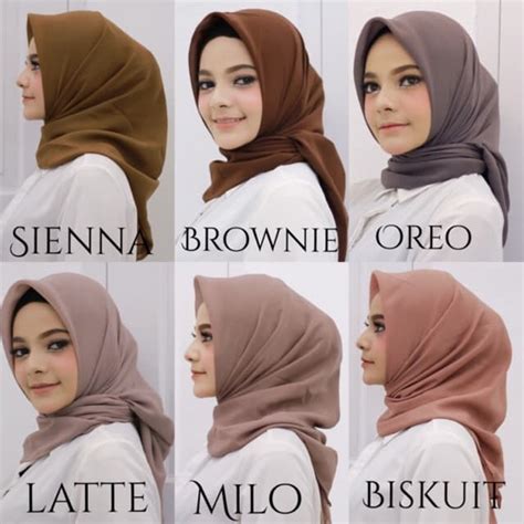 trend terbaru jilbab bella square warna coklat susu  sprint