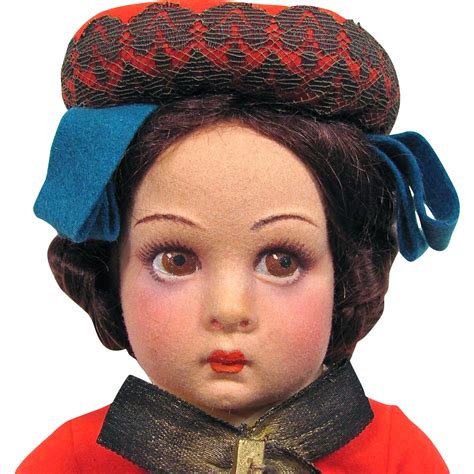 lenci italian girl   doll  original box  original circa