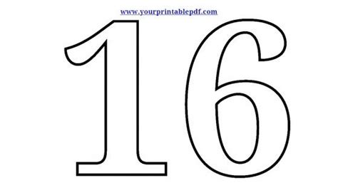 printable numbers  sixteen coloring sheets  printable