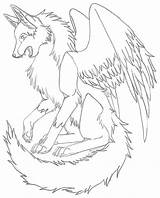 Coloring Pages Wolf Wolves Winged Anime Cool Wings Color Foxes Print Baby Cute Printable Karate Drawing Drawings Another Pack Sketch sketch template