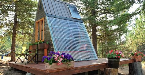 couple builds tiny  frame cabin   weeks    inhabitat green design
