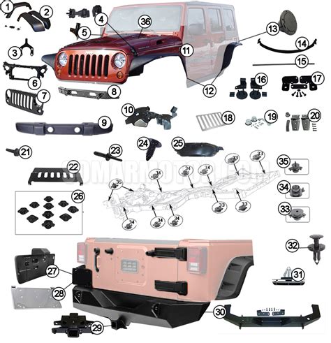 diagram body parts wrangler jk somar   house  jeep