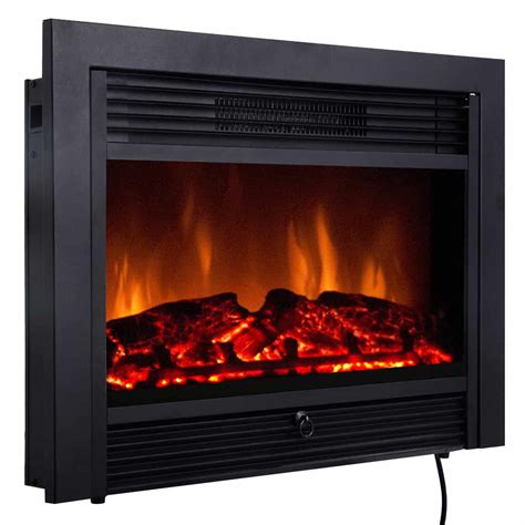 costway  fireplace electric embedded insert heater glass log