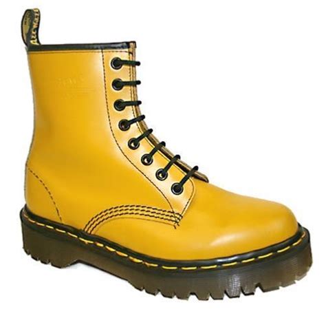 dr martens yellow boot   eyelet