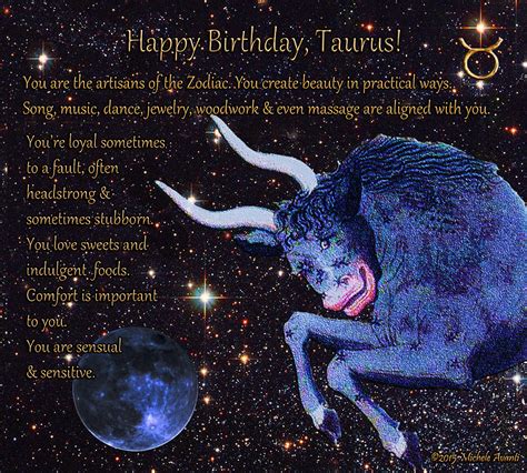 taurus birthday zodiac astrology digital art  michele avanti