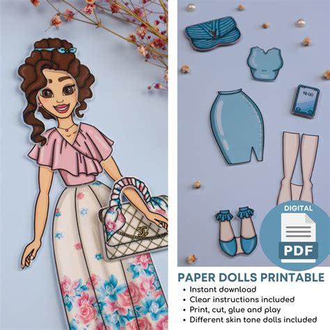 paper doll printables diy kits  kids dress  doll canada