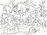 Graveyard Cementerio Cemetery Cemetry Fantasma Ghostly Paracolorear Coloringpages4u Headstone Designlooter Getdrawings sketch template