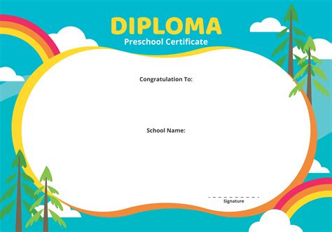 printable kindergarten graduation certificate template