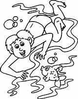 Coloring Pages Swim Swimming Popular sketch template