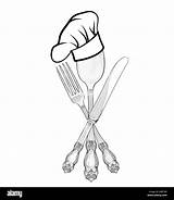 Posate Etichetta Servizio Cucchiaio Forcella Coltello Insegne Icona Schizzo Aperto Cuocere Cutlery sketch template