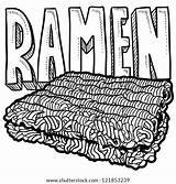 Noodles Ramen Noodle sketch template