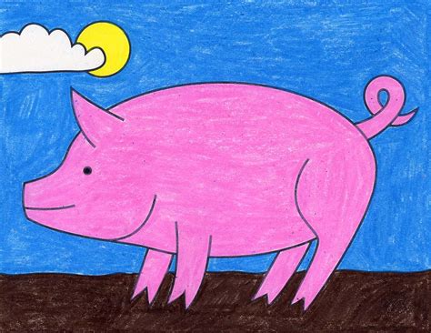 easy   draw  pig tutorial video  pig coloring page