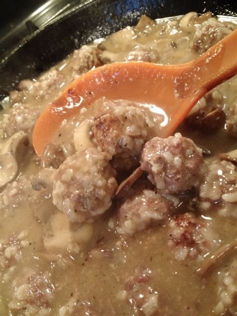 Porcupine Meatballs With Brown Gravy And Mushrooms These Easy