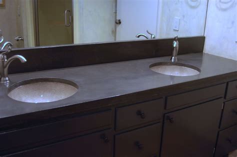 Hand Crafted Concrete Vanity Countertop With Matching Backsplash By