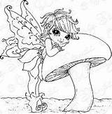 Mushroom Fairy Coloring Colouring Pages Stamps Adult Printable Mushrooms Whimsy Choose Board sketch template