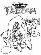 Coloring Tarzan Gorilla sketch template