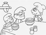 Smurf Smurfs Eating Colouring Greedy Coloringfree sketch template