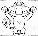Monkey Proboscis Cartoon Angry Clipart Outlined Thoman Cory Coloring Vector 2021 sketch template