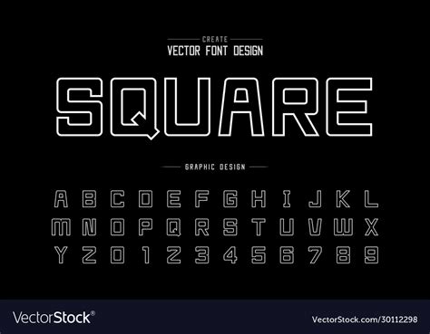 font  alphabet square typeface letter vector image