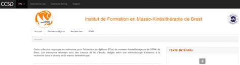 memoires de kinesitherapie ubodoc
