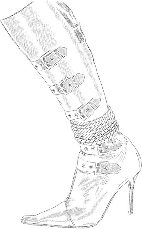 bdsm sm bondage boot drawing drawing by michael kuelbel