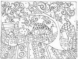 Karla Hundertwasser Gerard Grundschule Promenade Flaubert Ausmalen Relaxation Swirl Cathnounourse Hooking Colorier Kunstunterricht Für Erwachsene Teppich Malen Gérard Paysage sketch template