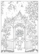 Garden Coloring Secret Pages Drawing sketch template