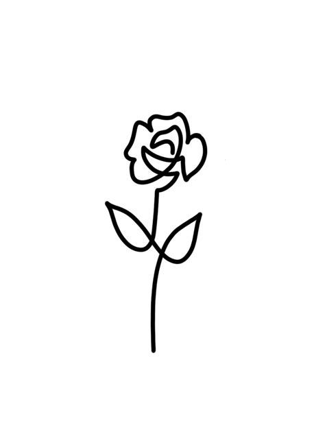 Simple Rose Line Drawing Free Download On Clipartmag