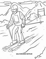 Malvorlage Skifahren Slalom Wintersport Alpin Fahren Großformat öffnen sketch template