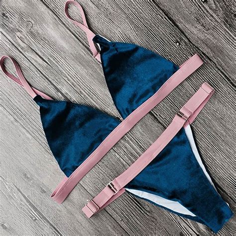 buy sexy velvet bikini 2018 brazilian swimsuit women