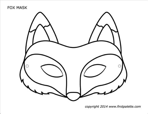 fox mask  printable templates coloring pages firstpalettecom