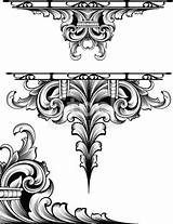 Baroque Scrollwork Engraving sketch template