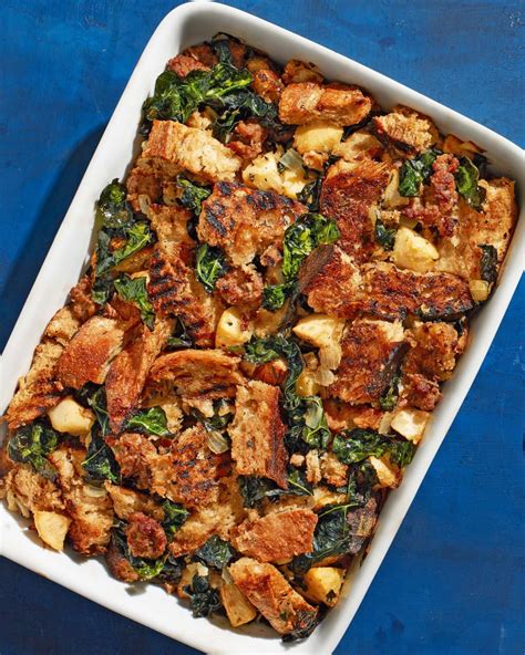 sourdough stuffing with apple sausage and kale rachael ray every day