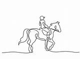 Trait Cheval Continu Horseback Rider sketch template