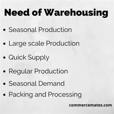 importance  warehousing commerce mates