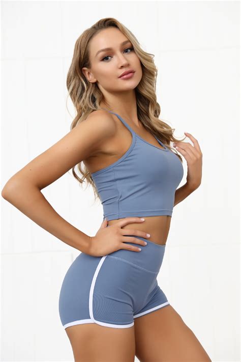 Solid Color Sexy Hips Bra Shorts Sports Fitness Suit Sports Wear And Yoga