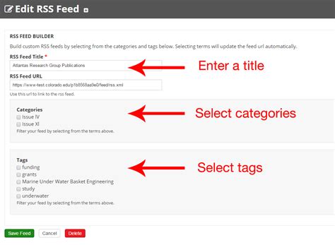 manage rss feeds web express support
