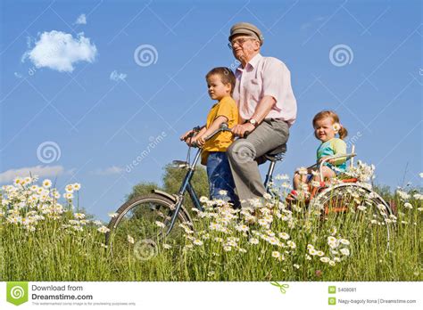 riding with grandpa on a bike stock image image of