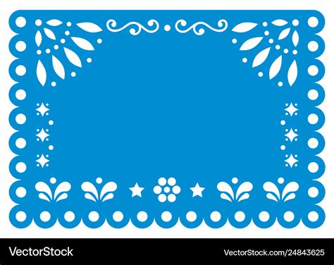 papel picado template design  blue royalty  vector