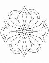 Coloring Pages Easy Flower Rangoli Mandala Patterns Pattern Simple Colouring Sheets Books Adult sketch template