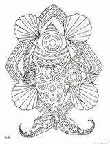 Coloring Pages Tribal Pattern Fish Adults Printable Color sketch template