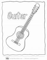 Guitar Coloring Pages Kids Music Printable Guitars Color Drawing Electric Acoustic Worksheet Outline Activities Clipart Cat Les Paul Pete Big sketch template