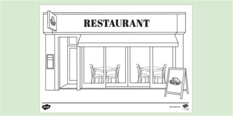 restaurant colouring page primary school twinkl