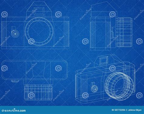 camera blueprint stock illustration image