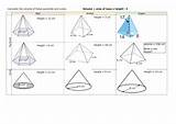 Volume Cones Pyramids Differentiated Tes sketch template