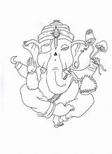 Ganesha Bappa Ganpati sketch template
