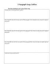 english worksheets  paragraph essay outline